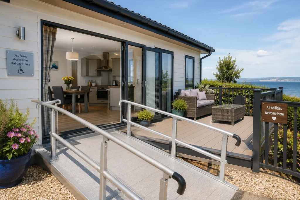 An accessible holiday home with a ramp.